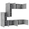 Muebles De Tv De Pared 5 Piezas Madera Ingeniería Gris Hormigón