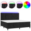 Cama Box Spring Colchón Y Led Terciopelo Negro 200x200 Cm