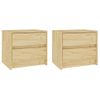 Mesitas De Noche 2 Unidades Madera Maciza De Pino 40x30,5x35,5 Cm