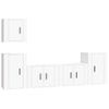 Set De Muebles Para Tv 5 Piezas Madera Contrachapada Blanco