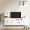 Set De Muebles Para Tv 5 Piezas Madera Contrachapada Blanco