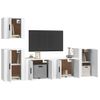 Set De Muebles Para Tv 5 Piezas Madera Contrachapada Blanco