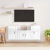 Set De Muebles De Tv 3 Piezas Madera Contrachapada Blanco Brillo