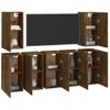 Muebles Para Tv 7 Unidades Contrachapado Roble Ahumado 30,5x30x60 Cm