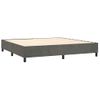 Cama Box Spring Colchón Y Led Terciopelo Gris Oscuro 200x200 Cm