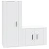 Set De Muebles De Tv 2 Piezas Madera Contrachapada Blanco