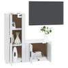 Set De Muebles De Tv 2 Piezas Madera Contrachapada Blanco