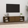 Mueble De Tv Madera Maciza De Pino Marrón Miel 156x40x40 Cm