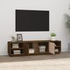 Mueble De Tv Madera Maciza De Pino Marrón Miel 156x40x40 Cm