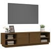 Mueble De Tv Madera Maciza De Pino Marrón Miel 156x40x40 Cm