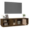 Mueble De Tv Madera Maciza De Pino Marrón Miel 156x40x40 Cm