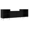 Mueble Para Tv Madera Contrachapada Negro 160x35x55 Cm