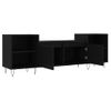 Mueble Para Tv Madera Contrachapada Negro 160x35x55 Cm