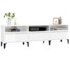 Mueble De Tv Madera Contrachapada Blanco Brillo 150x30x44,5 Cm