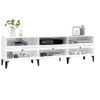 Mueble De Tv Madera Contrachapada Blanco Brillo 150x30x44,5 Cm