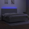 Cama Box Spring Con Colchón Tela Y Led Gris Claro 200x200 Cm