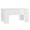 Mesa De Centro Madera Contrachapada Blanco Brillo 79x49x41 Cm