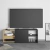 Mueble De Tv Con 2 Compartimentos Abiertos Negro Y Roble