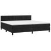 Cama Box Spring Colchón Y Led Terciopelo Negro 200x200 Cm