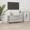 Mueble De Tv Madera Contrachapada Gris Hormigón 102x44,5x50 Cm