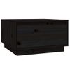 Mesa De Centro De Madera Maciza De Pino Negro 55x56x32 Cm