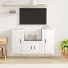 Set De Muebles De Tv 3 Piezas Madera Contrachapada Blanco