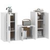 Set De Muebles De Tv 3 Piezas Madera Contrachapada Blanco