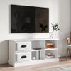 Mueble De Tv Madera Contrachapada Blanco Brillo 102x35,5x47,5cm