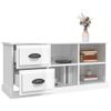 Mueble De Tv Madera Contrachapada Blanco Brillo 102x35,5x47,5cm