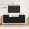 Set De Muebles Para Tv 3 Piezas Madera Contrachapada Negro