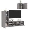 Muebles De Tv De Pared 4 Piezas Madera De Ingeniería Gris Sonoma