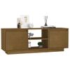 Mueble De Tv De Madera Maciza Pino Marrón Miel 110x30x40 Cm