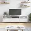 Mueble De Tv Madera Contrachapada Blanco Brillo 150x30x44,5 Cm