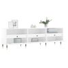 Mueble De Tv Madera Contrachapada Blanco Brillo 150x30x44,5 Cm