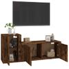 Set De Muebles De Tv 2 Piezas Madera Contrachapada Roble Ahumado