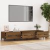 Mueble De Tv Madera Contrachapada Roble Ahumado 150x34,5x30 Cm