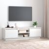 Mueble De Tv Madera Maciza De Pino Blanco 140x35x40 Cm