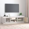 Mueble De Tv Madera Maciza De Pino Blanco 140x35x40 Cm