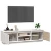 Mueble De Tv Madera Maciza De Pino Blanco 140x35x40 Cm