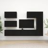 Juego De Mueble Para Tv De 6 Piezas Aglomerado Negro