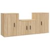 Set De Muebles Para Tv 3 Piezas Madera Contrachapada Roble Sonoma