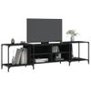 Mueble De Tv Madera De Ingeniería Negro 203x37x50 Cm