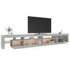 Mueble De Tv Con Luces Led Gris Hormigón 290x36,5x40 Cm