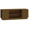 Mueble De Tv Madera Maciza De Pino Marrón Miel 110x35x40,5 Cm