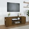 Mueble De Tv Madera Maciza De Pino Marrón Miel 110x35x40,5 Cm