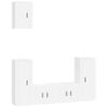 Set De Muebles Para Tv 5 Piezas Madera Contrachapada Blanco