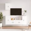 Set De Muebles Para Tv 5 Piezas Madera Contrachapada Blanco