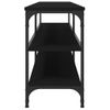 Mueble De Tv Metal Y Madera Contrachapada Negro 180x30x50 Cm