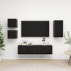 Set De Muebles De Tv 5 Piezas Madera Contrachapada Negro