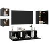 Set De Muebles De Tv 5 Piezas Madera Contrachapada Negro